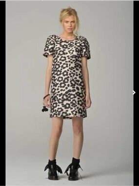 See By Chloe Black & White Silk Leopard Shift Dress